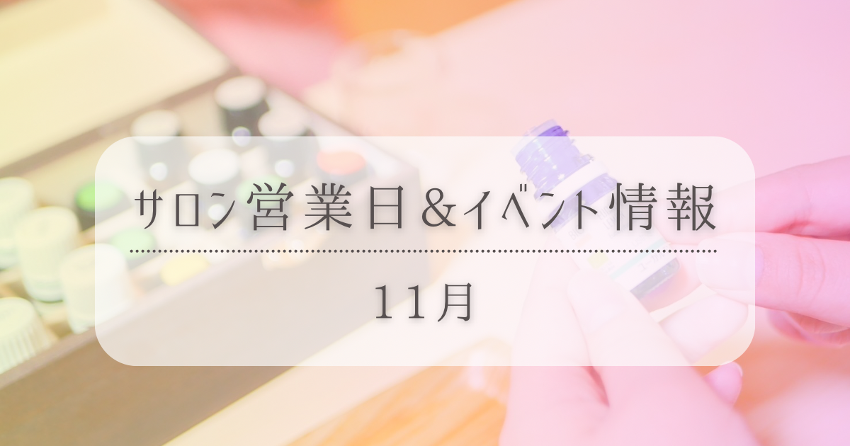 11月サロン営業日&イベント情報